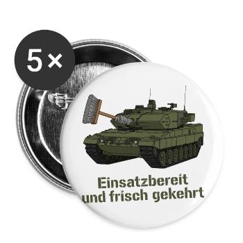 Prêt à être utilisé et fraîchement balayé - Lot de 5 petits badges (25 mm) - blanc - Devant
