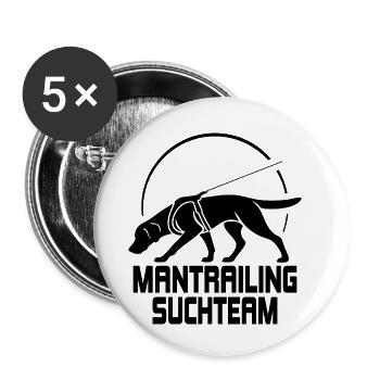 Labrador Mantrailing Équipe de recherche Chiens Dog Wilsley - Lot de 5 petits badges (25 mm) - blanc - Devant