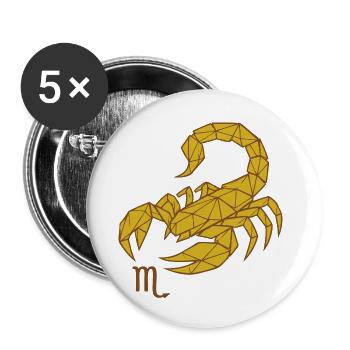 Geometric Gold Scorpio -Scorpio - Buttons small 1''/25 mm (5-pack) - white - Front