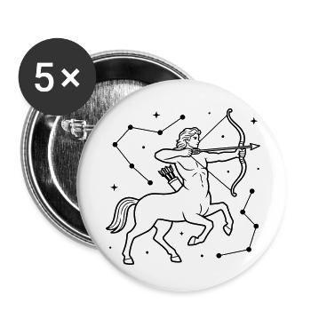 Sternzeichen Schütze - Buttons klein 25 mm (5er Pack) - Weiß - Vorne