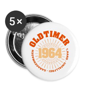 1964 - Buttons klein 25 mm (5er Pack) - Weiß - Vorne