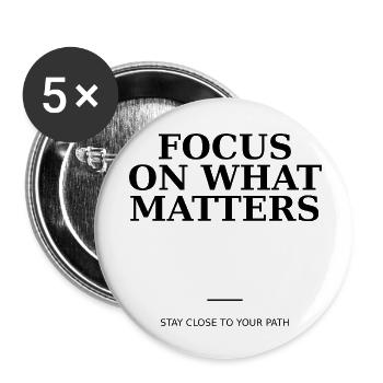 Focus On What Matters - Buttons small 1''/25 mm (5-pack) - white - Front