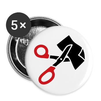 Vêtements Ciseaux Ciseaux de Sauvetage - Lot de 5 petits badges (25 mm) - blanc - Devant