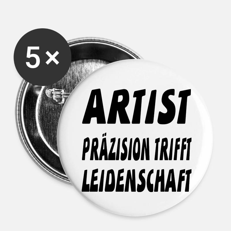 Artist - Buttons klein 25 mm (5er Pack) - Weiß