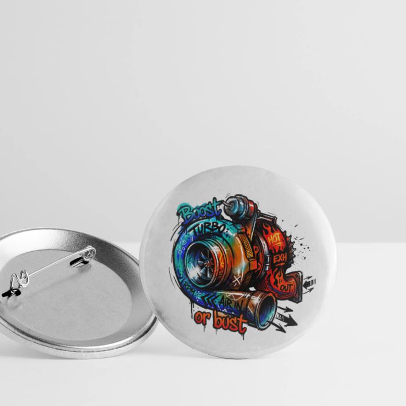 Turbo-Boost oder Bust Buttons klein 25 mm (5er Pack)