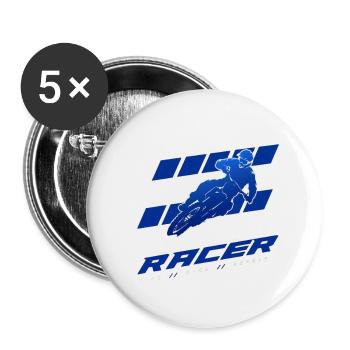 Blue Racer - Buttons klein 25 mm (5er Pack) - Weiß - Vorne