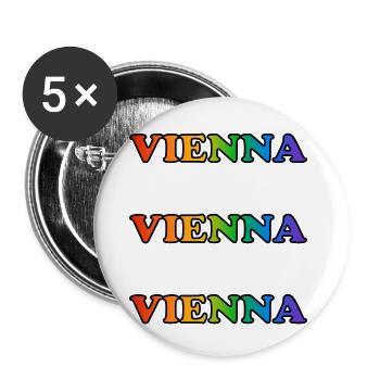 Wiener Regenbogenwiederholungen - Buttons klein 25 mm (5er Pack) - Weiß - Vorne