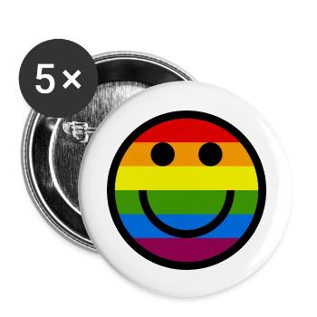 Sourire de la fierté - Lot de 5 petits badges (25 mm) - blanc - Devant