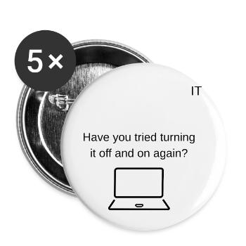 Support technique - Lot de 5 petits badges (25 mm) - blanc - Devant