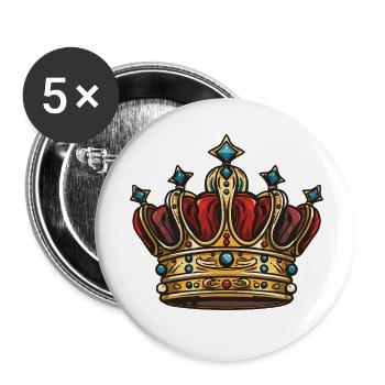 Crown Symbol - Buttons small 1''/25 mm (5-pack) - white - Front