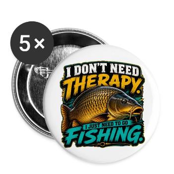 Gewöhnlicher Karpfenfischer lustiger Angler - Buttons klein 25 mm (5er Pack) - Weiß - Vorne
