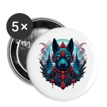 Éveil de la Bête du Temple - Lot de 5 petits badges (25 mm) - blanc - Devant
