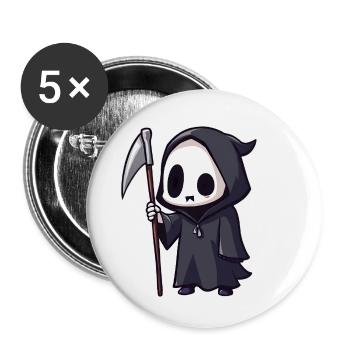 The Grim Reaper - Buttons small 1''/25 mm (5-pack) - white - Front