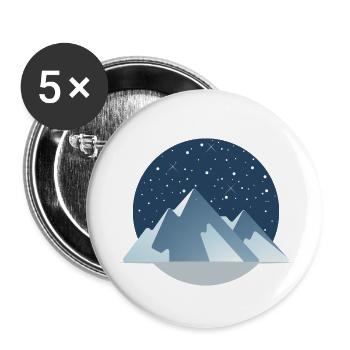 Starry Night Mountains – Winter Magic - Buttons small 1''/25 mm (5-pack) - white - Front