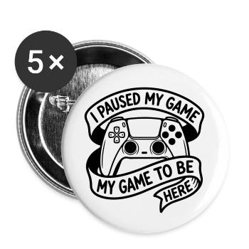 Jeux vidéo - Lot de 5 petits badges (25 mm) - blanc - Devant