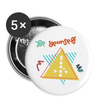 Be Yourself - Buttons small 1''/25 mm (5-pack) - white - Front