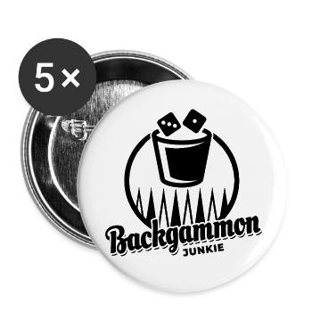 Backgammon Junkie | Board Game | Gift - Buttons small 1''/25 mm (5-pack) - white - Front