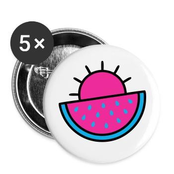Watermelon Sun 90s Pop Art - Buttons small 1''/25 mm (5-pack) - white - Front