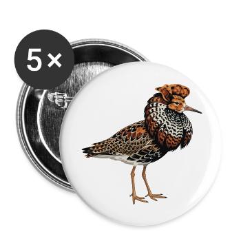 Battle runner Calidris pugnax - Buttons small 1''/25 mm (5-pack) - white - Front