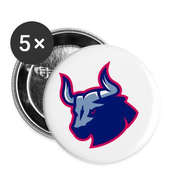 Taurus Blue Neon Outline - Buttons small 1''/25 mm (5-pack) - white - Front