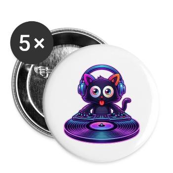 Gatalf blindtest - Lot de 5 petits badges (25 mm) - blanc - Devant