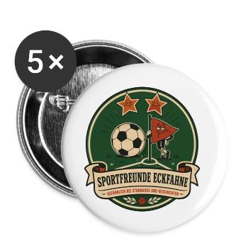 Sportfreunde Eckfahne - Buttons klein 25 mm (5er Pack) - Weiß - Vorne
