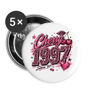 Cherry 1997 Leopard Glam - Buttons small 1''/25 mm (5-pack) - white - Front
