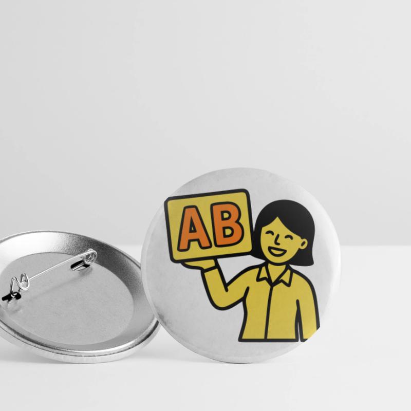 Enseignant à l’école primaire ABC Vector Lot de 5 petits badges (25 mm)