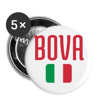 Drapeau italien de la BOVA - Lot de 5 petits badges (25 mm) - blanc - Devant