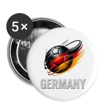 Football de la flamme d'Allemagne - Lot de 5 petits badges (25 mm) - blanc - Devant