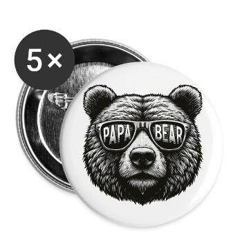 Papa Bear - Buttons small 1''/25 mm (5-pack) - white - Front