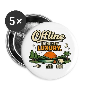 Offline ist der neue Luxus - Buttons klein 25 mm (5er Pack) - Weiß - Vorne