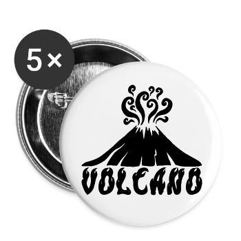 Schwarzer Vulkan - Buttons klein 25 mm (5er Pack) - Weiß - Vorne