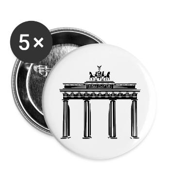Porte de Brandebourg à Berlin - Lot de 5 petits badges (25 mm) - blanc - Devant