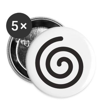 Spirale – Minimalistisches Symbol Design - Buttons klein 25 mm (5er Pack) - Weiß - Vorne