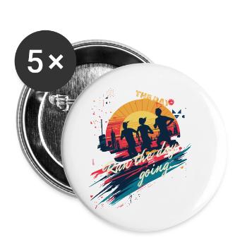 Jogging Running The Day Motivation Lauf Sport Art - Buttons small 1''/25 mm (5-pack) - white - Front