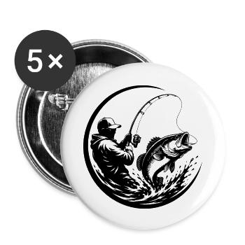 Angler - Buttons klein 25 mm (5er Pack) - Weiß - Vorne