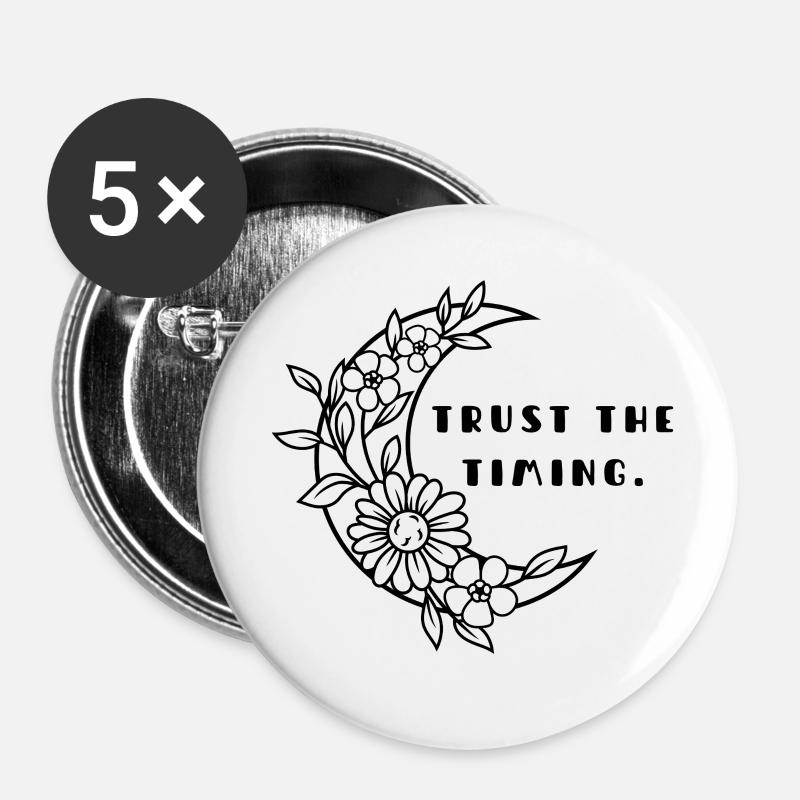 TRUST THE TIMING. - Buttons small 1''/25 mm (5-pack) - white