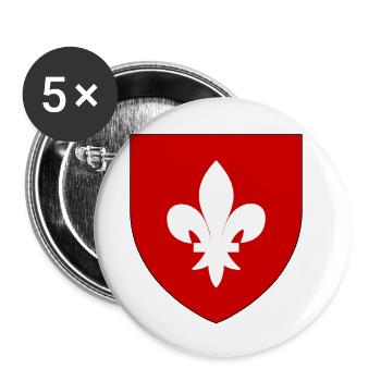 Heraldisches Wappen von Lille - Buttons klein 25 mm (5er Pack) - Weiß - Vorne