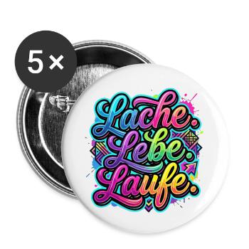 Laugh Live Run Graffiti - Buttons small 1''/25 mm (5-pack) - white - Front