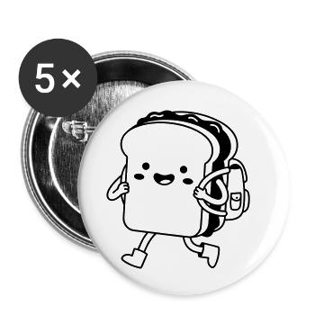 Kawaii sandwich - Buttons small 1''/25 mm (5-pack) - white - Front