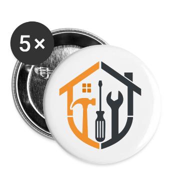 Caretaker Coat of Arms – Craftsman Logo - Buttons small 1''/25 mm (5-pack) - white - Front