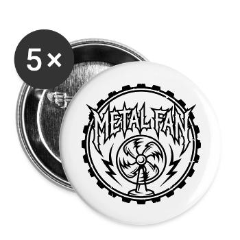 Ventilateur métallique - Lot de 5 petits badges (25 mm) - blanc - Devant