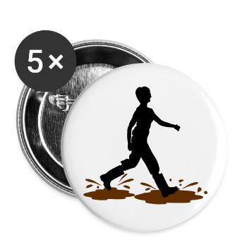 Femme Wadloper – Aventure dans la boue - Lot de 5 petits badges (25 mm) - blanc - Devant