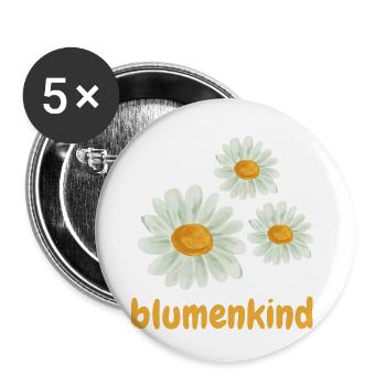 Blumenkind - Buttons klein 25 mm (5er Pack) - Weiß - Vorne