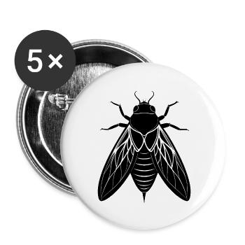 Cigale - Lot de 5 petits badges (25 mm) - blanc - Devant