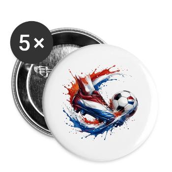 Football - Pays-Bas - Lot de 5 petits badges (25 mm) - blanc - Devant