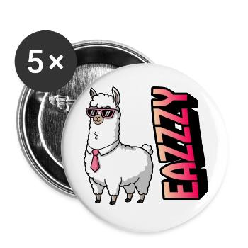 Lama im Anzug mit Pink-Sonnenbrille - Buttons klein 25 mm (5er Pack) - Weiß - Vorne