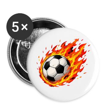 Football in the fire - Buttons small 1''/25 mm (5-pack) - white - Front