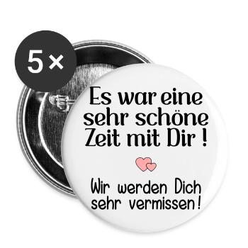 Abschied Kollegin - Schöne Zeit - Buttons klein 25 mm (5er Pack) - Weiß - Vorne